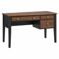 Bureau 120 cm en bois brun et noir avec 3 tiroirs style industriel