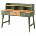 Bureau avec rangement 100 x 55 x 105 cm en bois vert et naturel style scandinave